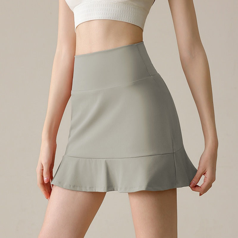 Nylon Petal Sports Short Skirt for Women with Inner Lining for Anti Glare Fitness Half Tennis Pants Skirt for Summer