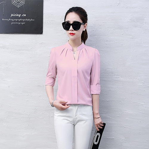 2023 Spring and Autumn New Women's Shirt Korean Long Sleeve Fashionable Casual Base Loose Slimming Red Chiffon Shirt for Women