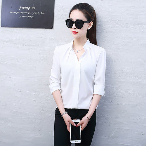 2023 Spring and Autumn New Women's Shirt Korean Long Sleeve Fashionable Casual Base Loose Slimming Red Chiffon Shirt for Women