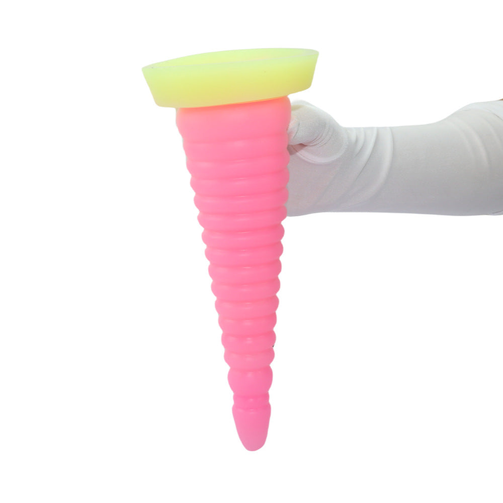 Luminous shark super large thick soft suction cup anal expansion device boxing court masturbation adult sex toy supplies