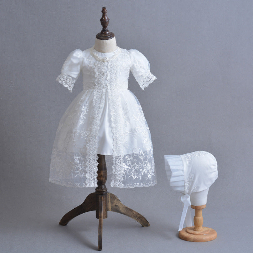 Cross border for fast selling baby princess dress, baby wash gown, lace dress, three sets of full moon skirt