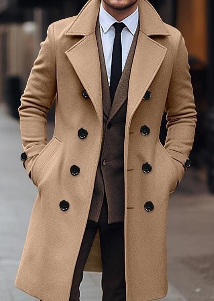 Social Brand Long Men Overcoat