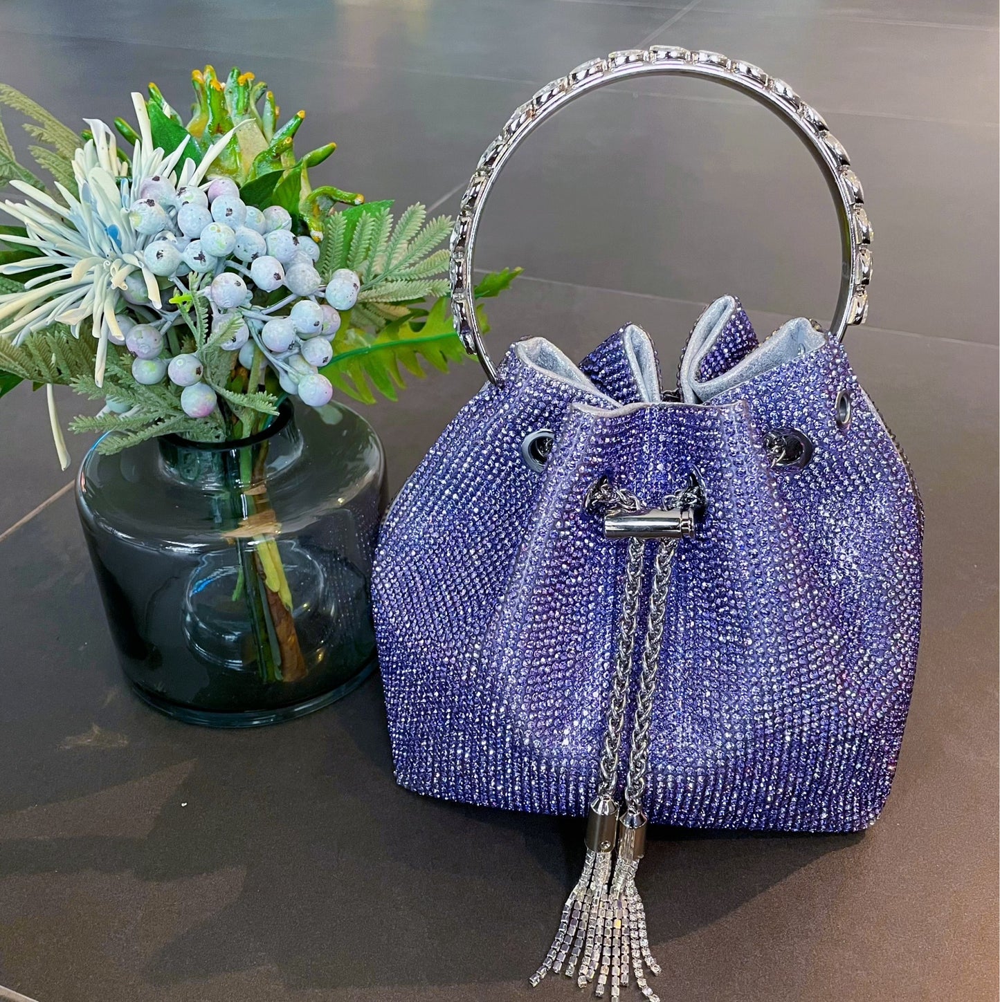 Rainbow Tassel Shiny Hand Diamond Bag
