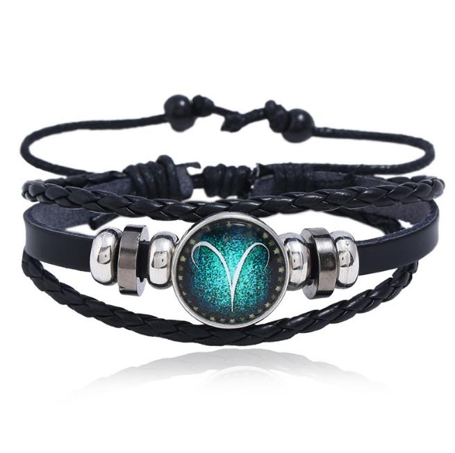 Twelve Constellations Bracelet for Men and Women Jewelry Handrope Chaozhou Nocturnal Personality Hand String for Couple''s Bracelet Birthday Gift