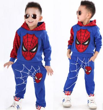 2020 spring and autumn models Korean children's clothing for men and women children Spider-Man children's suit