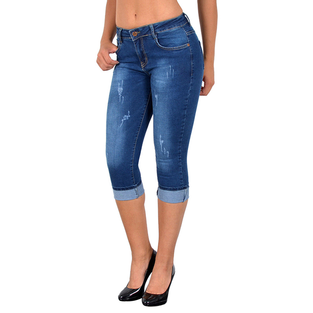 Cropped denim pants