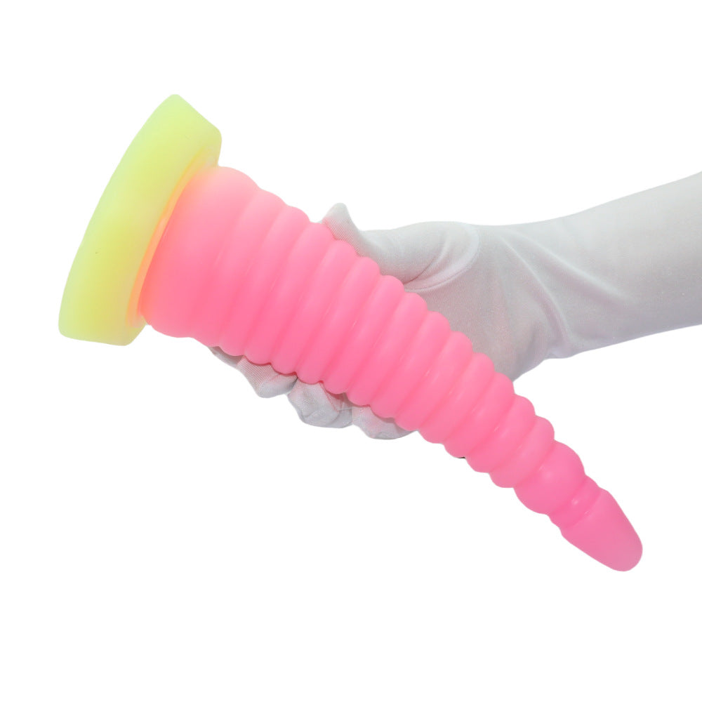 Luminous shark super large thick soft suction cup anal expansion device boxing court masturbation adult sex toy supplies