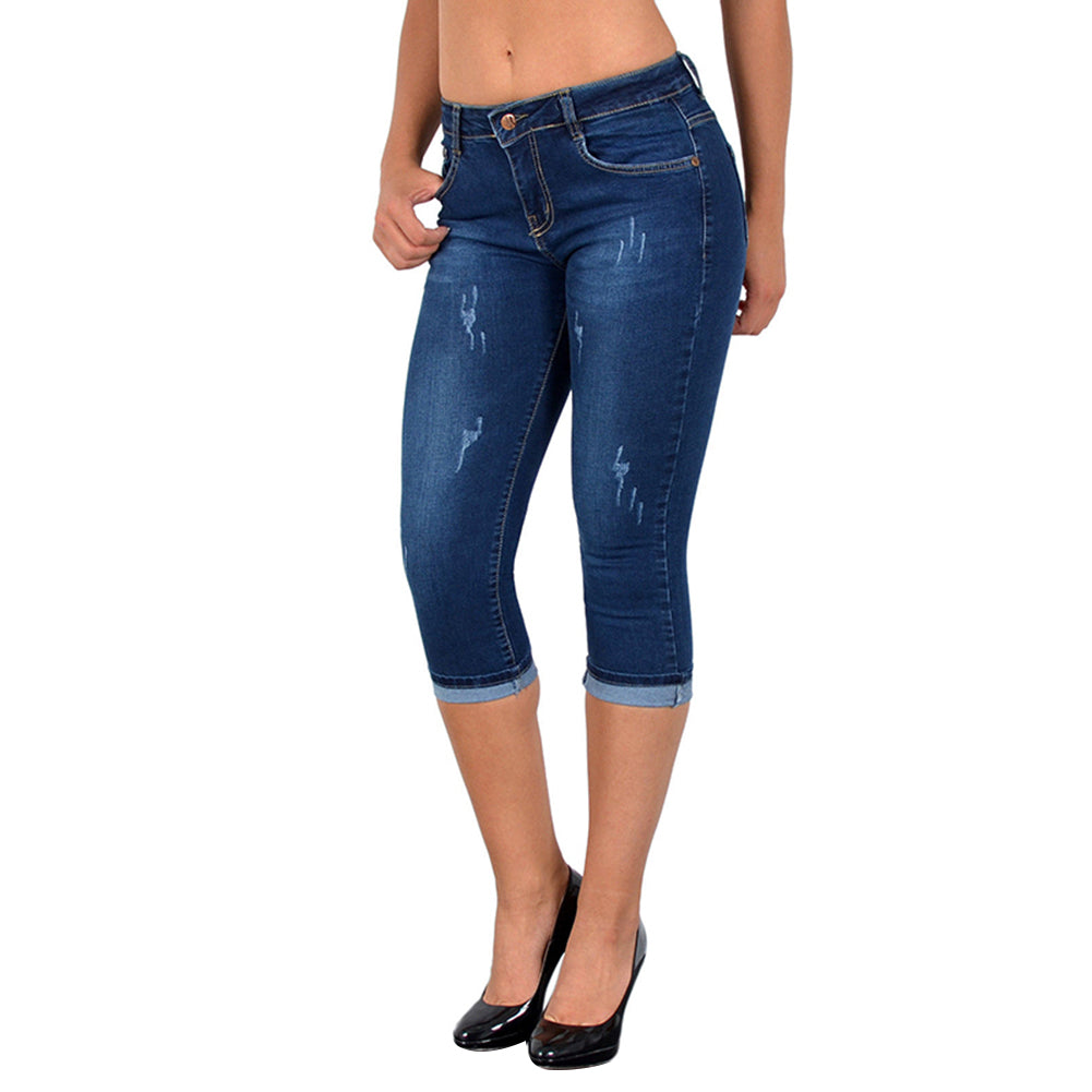 Cropped denim pants