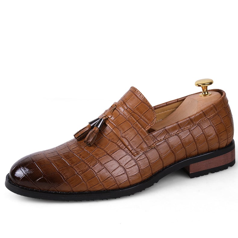 Korean Style Men's Hair Stylist Pointed Leather Shoes Tassel