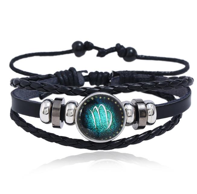 Twelve Constellations Bracelet for Men and Women Jewelry Handrope Chaozhou Nocturnal Personality Hand String for Couple''s Bracelet Birthday Gift