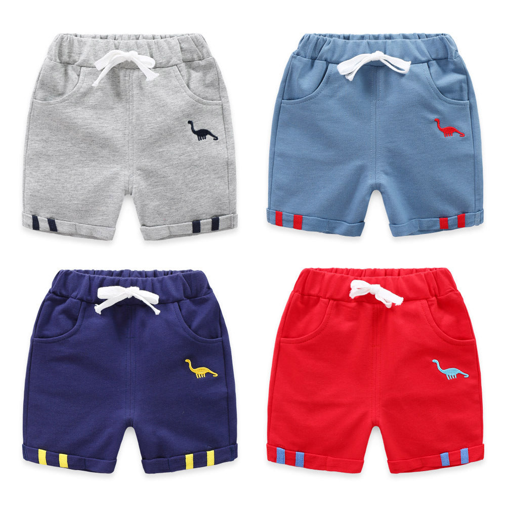 Dinosaur Shorts, Casual Pants, Children's Embroidered Soft Shorts, Summer New Bottoming Boys' Shorts, Suitable for 3-8 Years Old