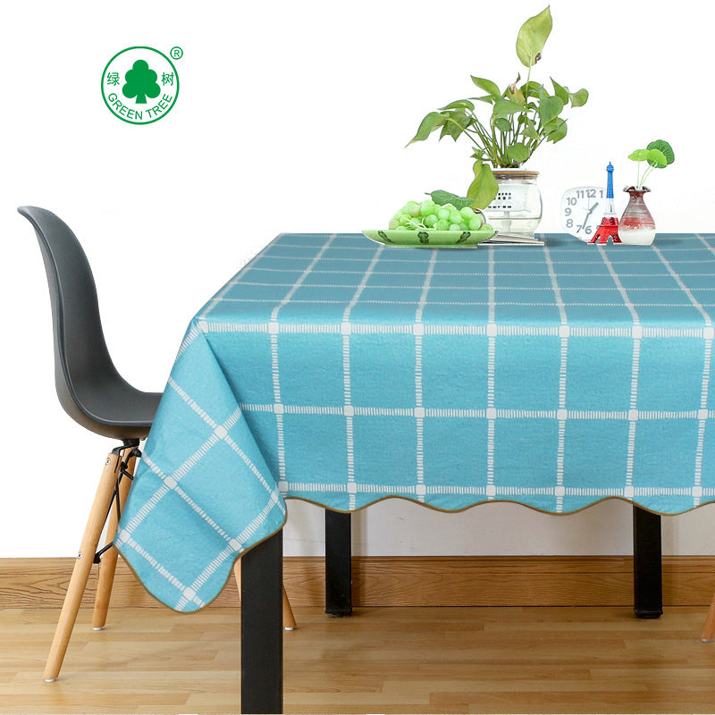 Printed tablecloth tablecloth PEVA/EVA material waterproof and oil-proof tablecloth embossed lock edge craft processing