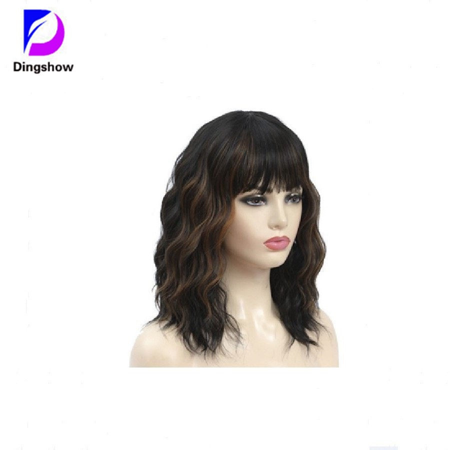 BODY WAVE hair wig BOBO bangs full mechanism human hair wigs
