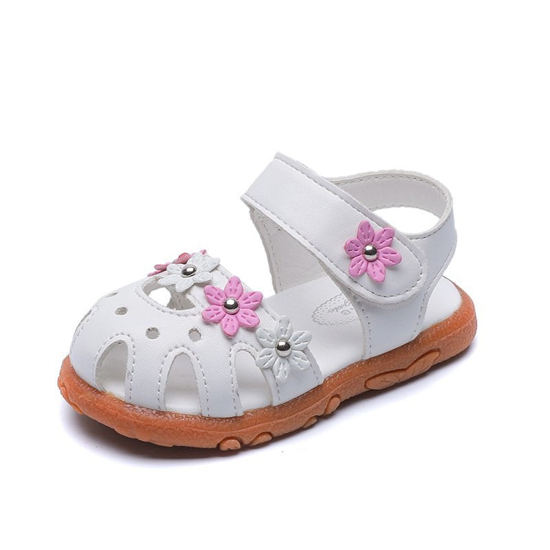Summer Girls Baotou Sandals Children's Fashion Flower Princess Baotou Shoes
