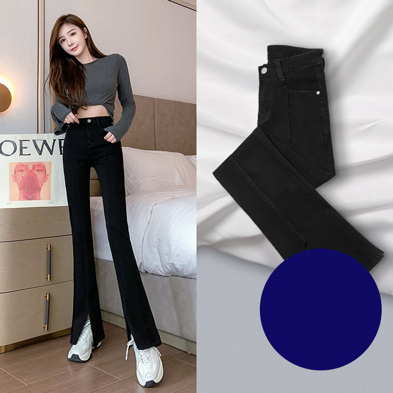 Micro Flared Jeans Women's High-waisted Thin Split Wide-leg Women's Pants