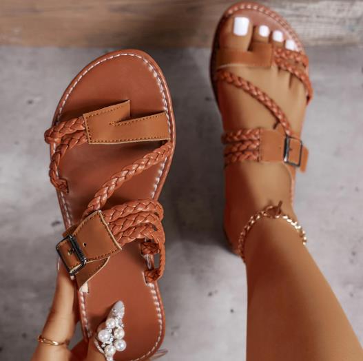 Women Solid Color Slide Sandals