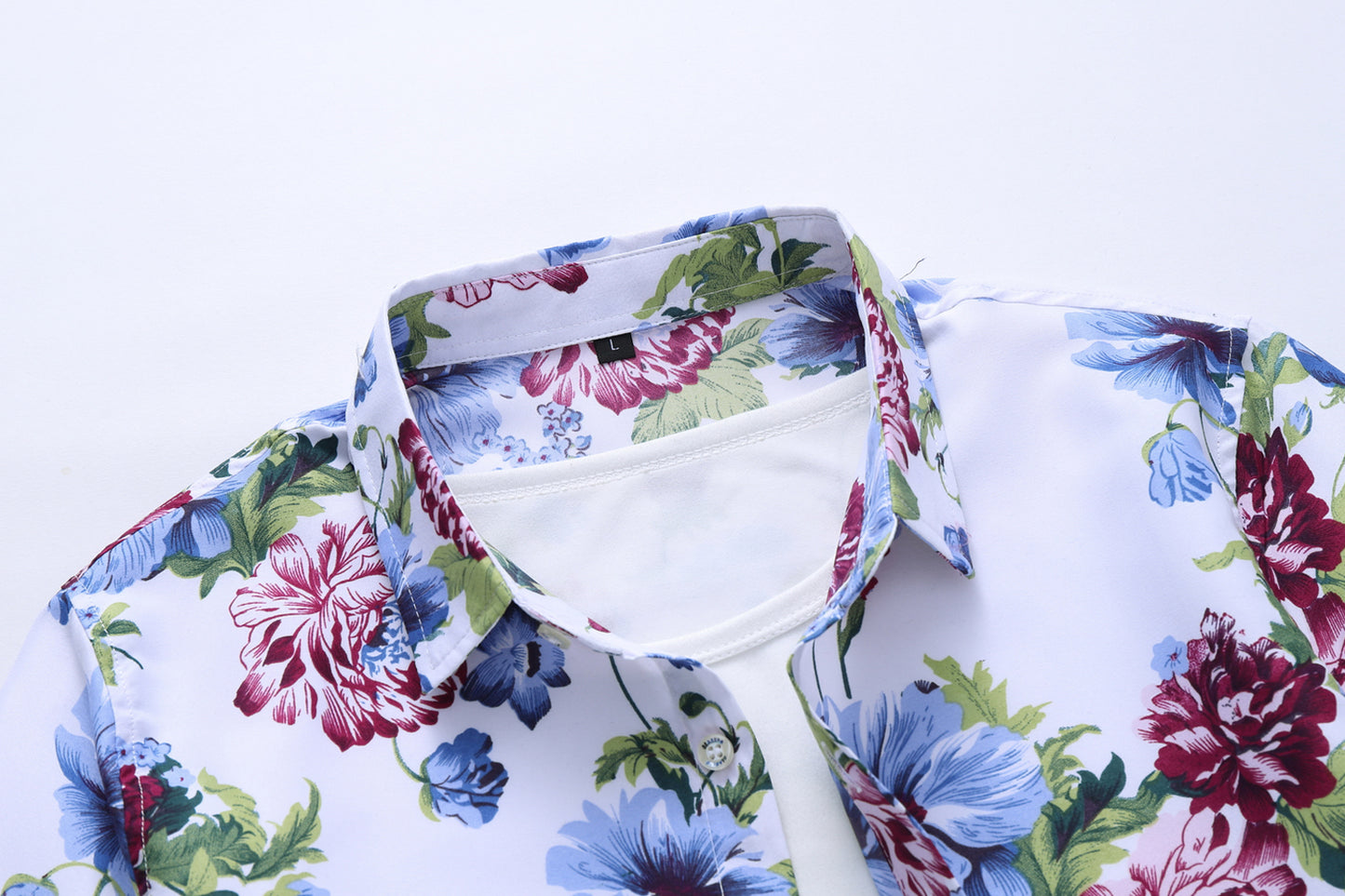 Casual printing and oversized men's short sleeved casual shirt trend versatile men's clothing