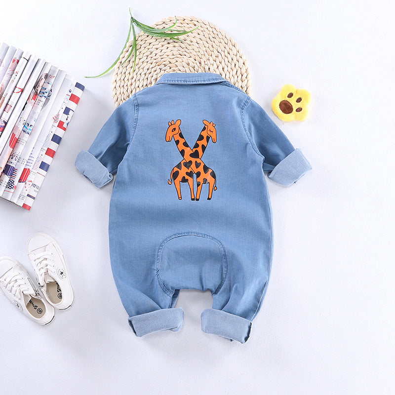 2023 Winter Cute Kids Baby Boy Warm Infant Romper Jumpsuit Cotton Solid Long Sleeve Hooded Clothes Sweater Outfit 0-24M