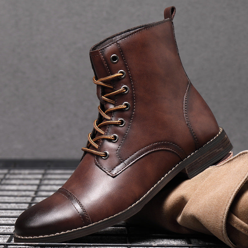 High top pointed toe Martin boots