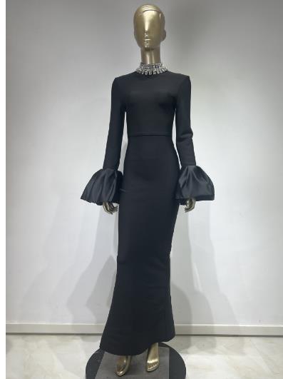 Customized Diamond Long Sleeved Heavy Industry Bandage Dress