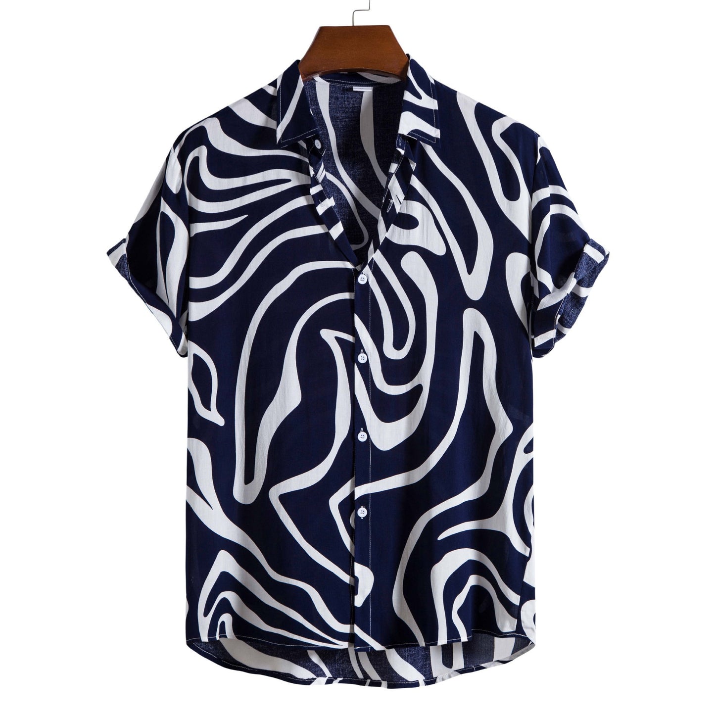 Cross-border Foreign Trade Summer New Large Size Men's Casual Fashion 3D Digital Printing Short-sleeved Shirt for Men