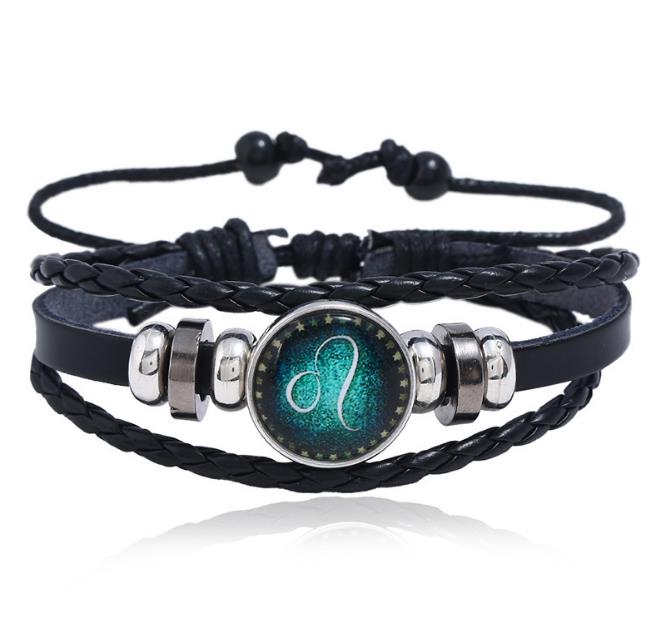 Twelve Constellations Bracelet for Men and Women Jewelry Handrope Chaozhou Nocturnal Personality Hand String for Couple''s Bracelet Birthday Gift