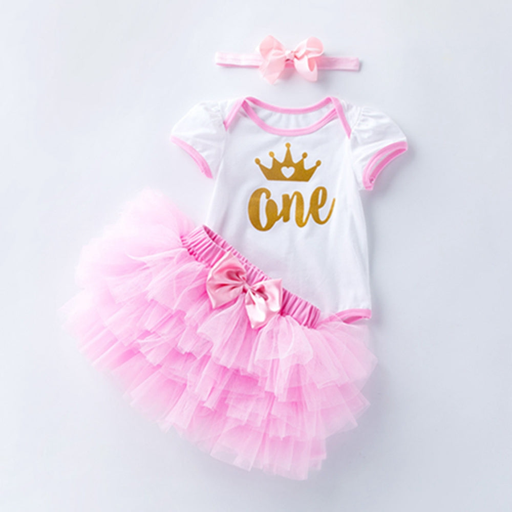 0-2 years old baby girl birthday outfit cotton short-sleeved romper six-layer sand skirt suit manufacturer Wholesale children's clothing