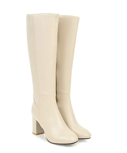 Bota de Couro Cano Alto Fashion Ladies