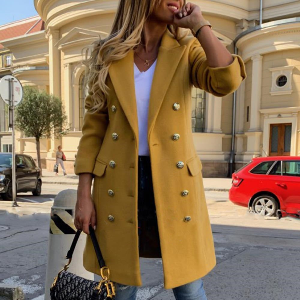 Fall New Street breasted Lapel slim fit windbreaker coat