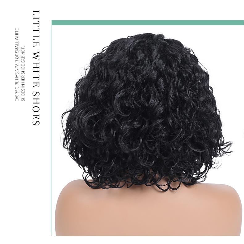 Xuchang wig human hair wig long curly hair wave wig chemical fiber wig shoulder wig women's new