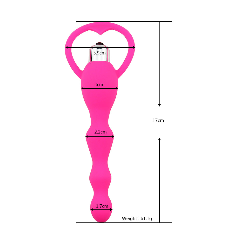 Silicone anal plug vibration pull beads anal vibrator stick rear court massage masturbator adult sex health care