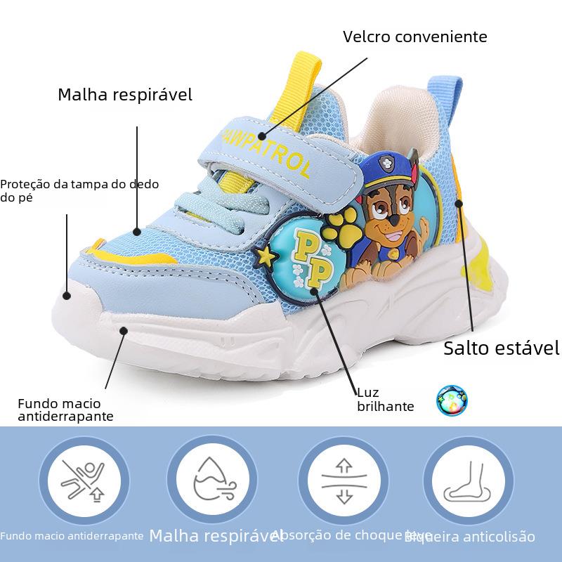 PAW PATROL Wangwang team made great contributions genuine goods Children's sneaker breathable soft bottom children's functional shoes with lights