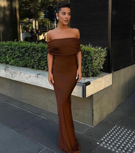 Off Shoulder Twist Backless Maxi Long Dresses for Women 2024 Summer Dress Elegant Sexy Night Gown