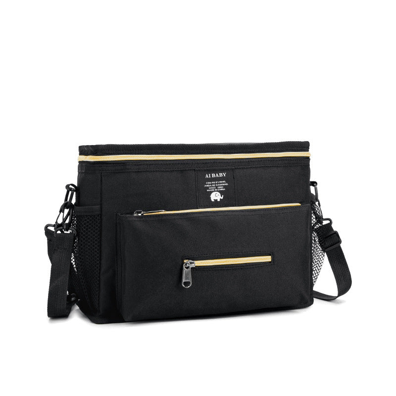 Spot wholesale multi-purpose stroller hanging bag portable diaper storage bag diagonal insulation bottle bag