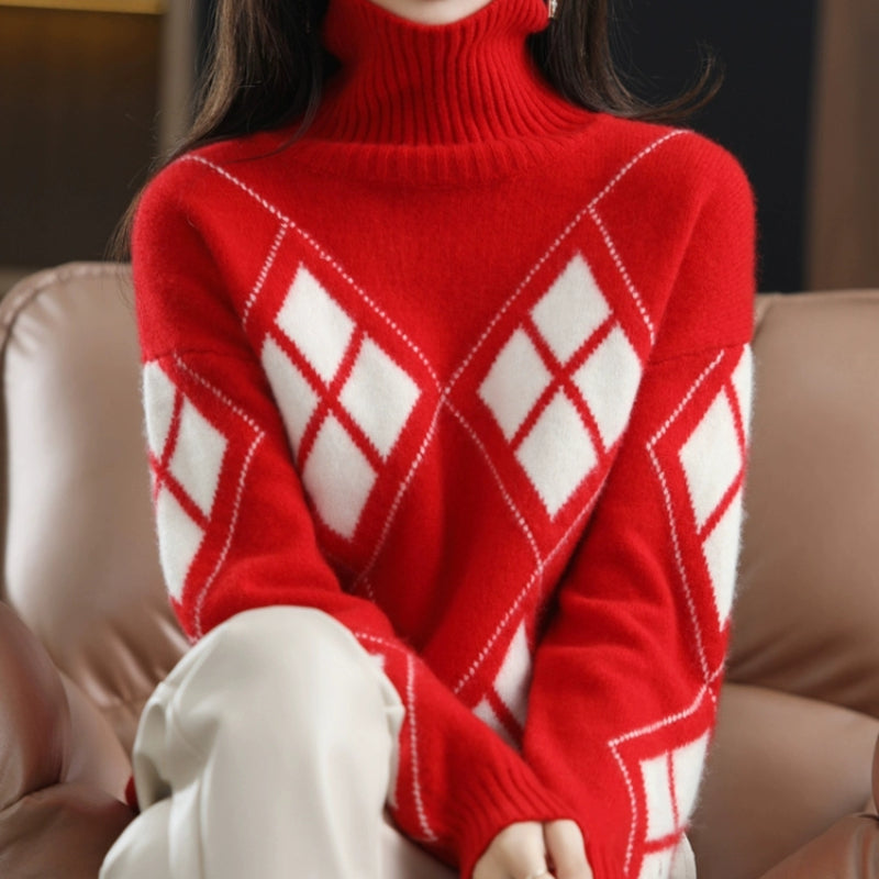 Turtleneck Pullovers Women Warm Knitted Casual Winter Soft Sweater Females Korean Style Temper Classic Thick All-match Clothing