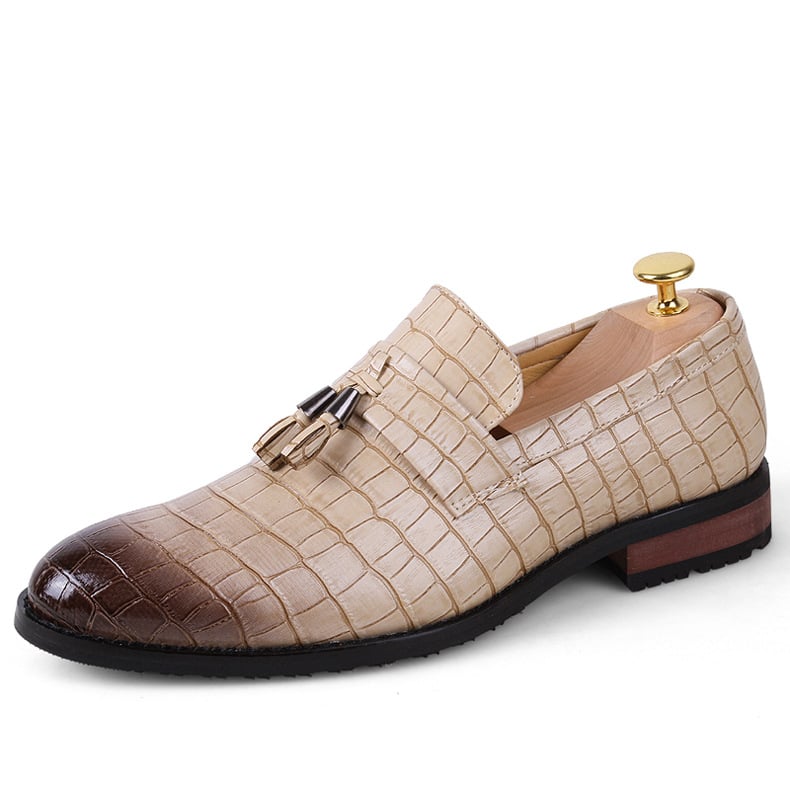 Korean Style Men's Hair Stylist Pointed Leather Shoes Tassel