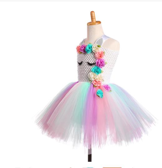 Flower dress children's dress unicorn princess dress