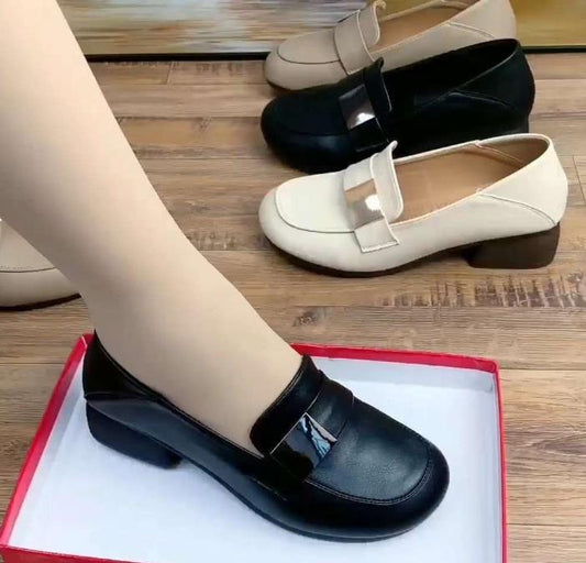 Three-color matte small high heels