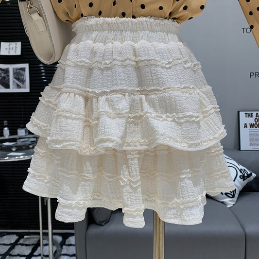 Sweet High Waist Versatile Cake Skirt for Women Spring Design Slim temperament A-line Short Skirt