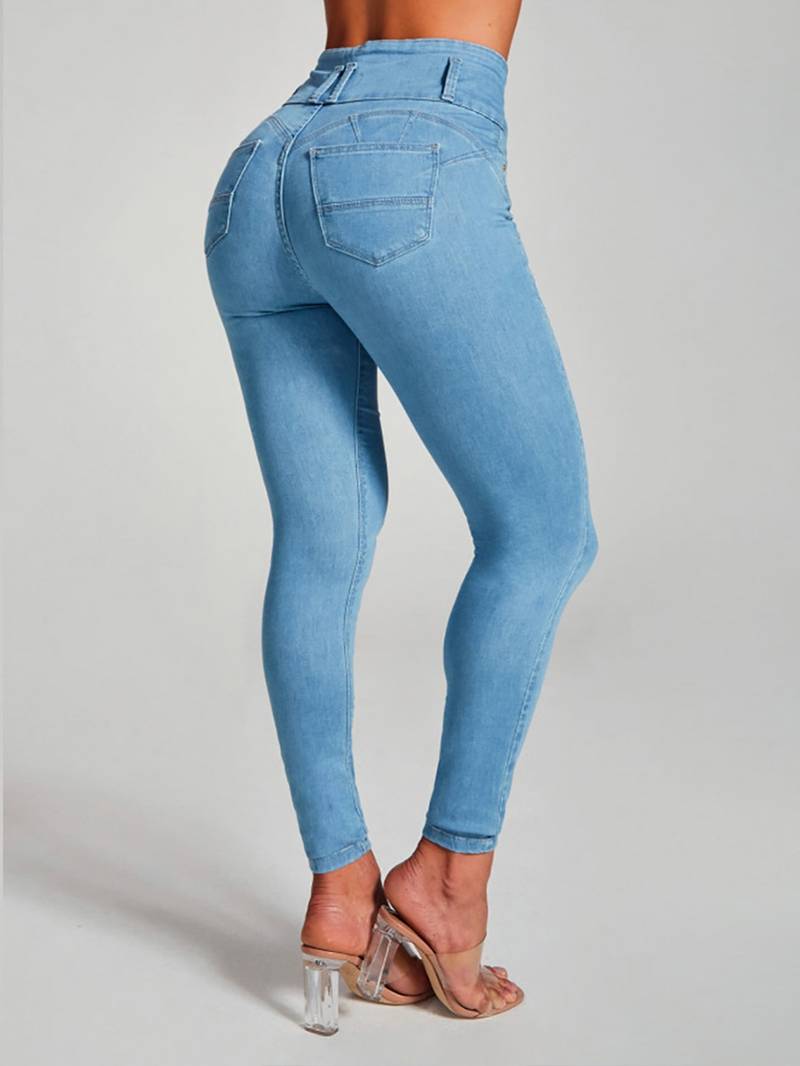 Stretchy High-Rise Skinny Jeans Slim Fit Curve Sculpting High Waist Jean Pants Women's Clothing and Denim
