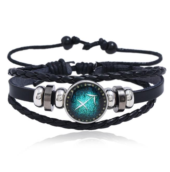Twelve Constellations Bracelet for Men and Women Jewelry Handrope Chaozhou Nocturnal Personality Hand String for Couple''s Bracelet Birthday Gift