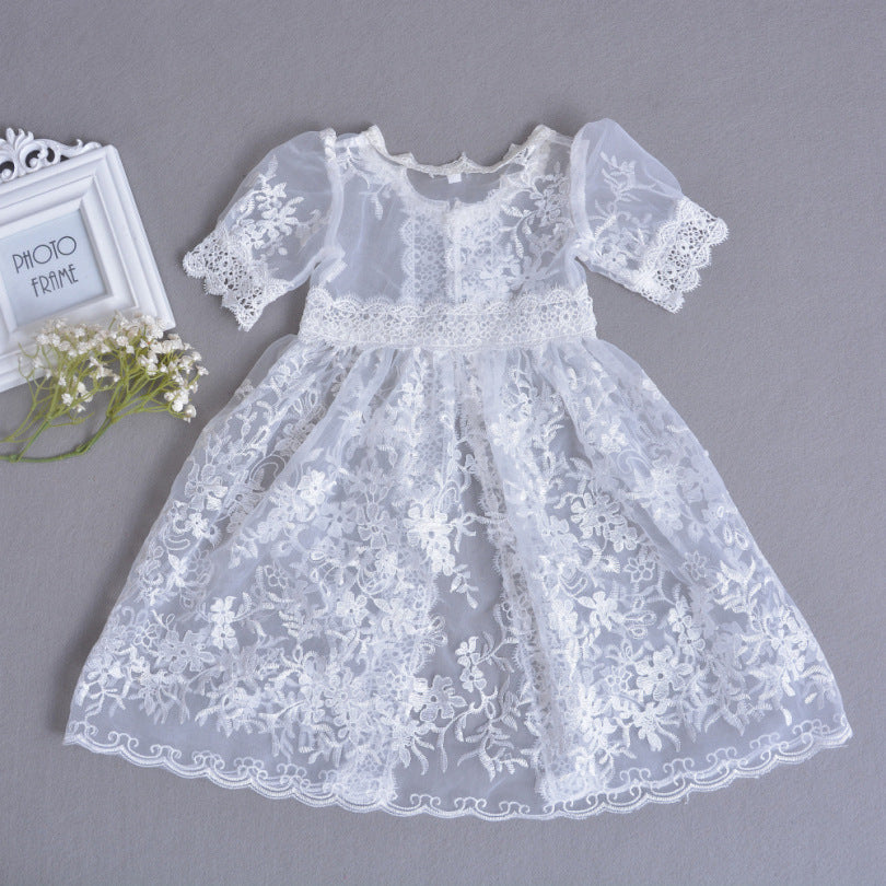 Cross border for fast selling baby princess dress, baby wash gown, lace dress, three sets of full moon skirt