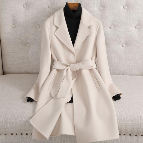 Autumn And Winter Double-faced Woolen Goods Cashmere Coat Small-sized Woolen Coat