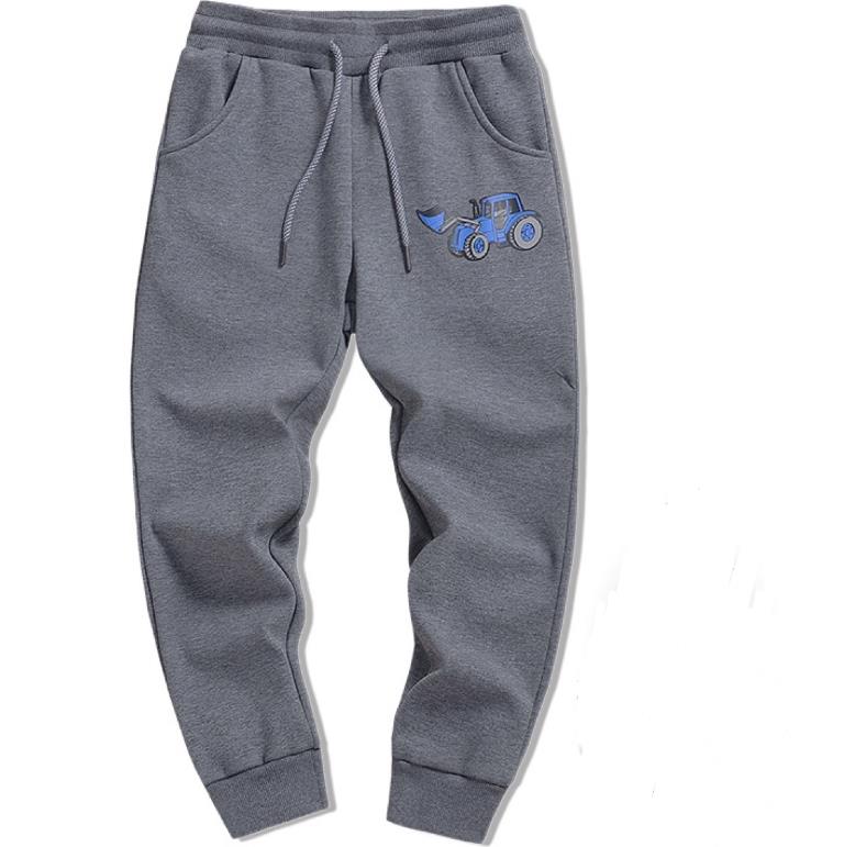 Spring Casual Pants Solid Color Winter Warmth Black Sports Pants for Boys aged 5 and above