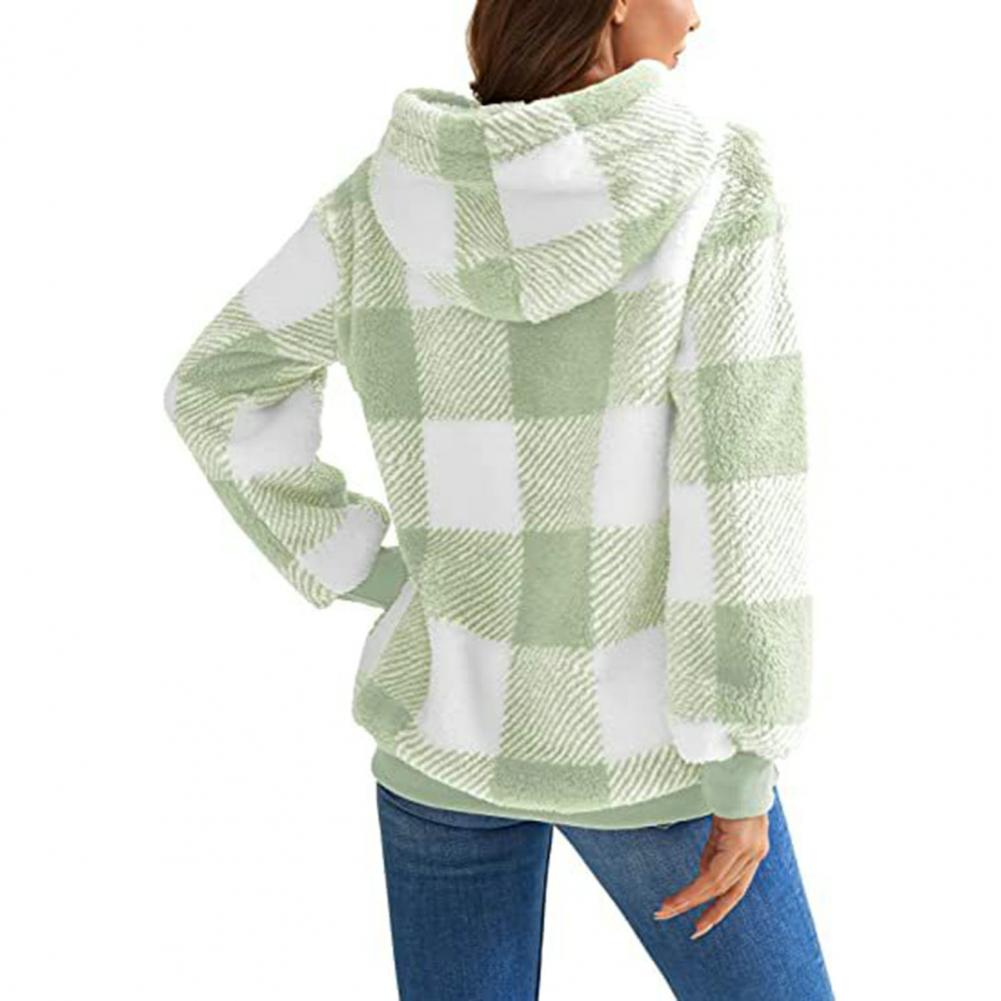 Ladies Sweatshirt Women Hoodie Warm Plush Pullover Sweatshirt Cozy Women's Hoodie with Long Sleeve Drawstring for Autumn/winter