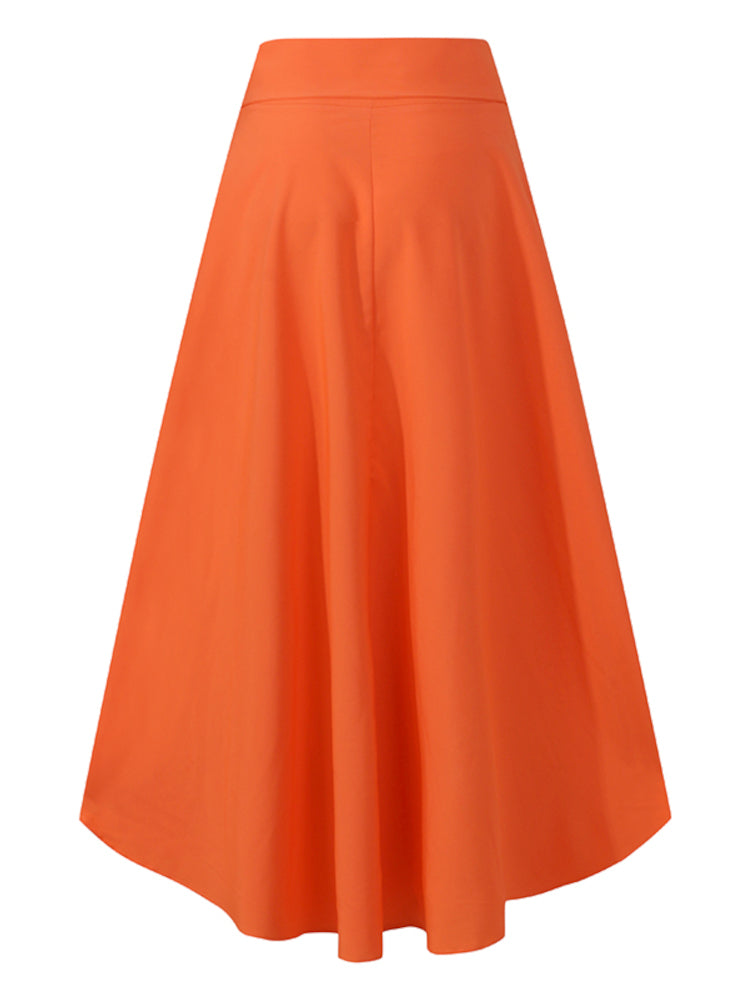 ZANZEA Women Elegant Asymmetrical Sundress Autumn Fashion High Waist Skirts Female Solid Skirts Female Casual Party Saia Jupe