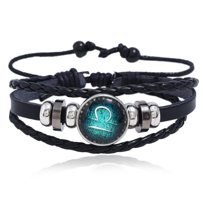 Twelve Constellations Bracelet for Men and Women Jewelry Handrope Chaozhou Nocturnal Personality Hand String for Couple''s Bracelet Birthday Gift