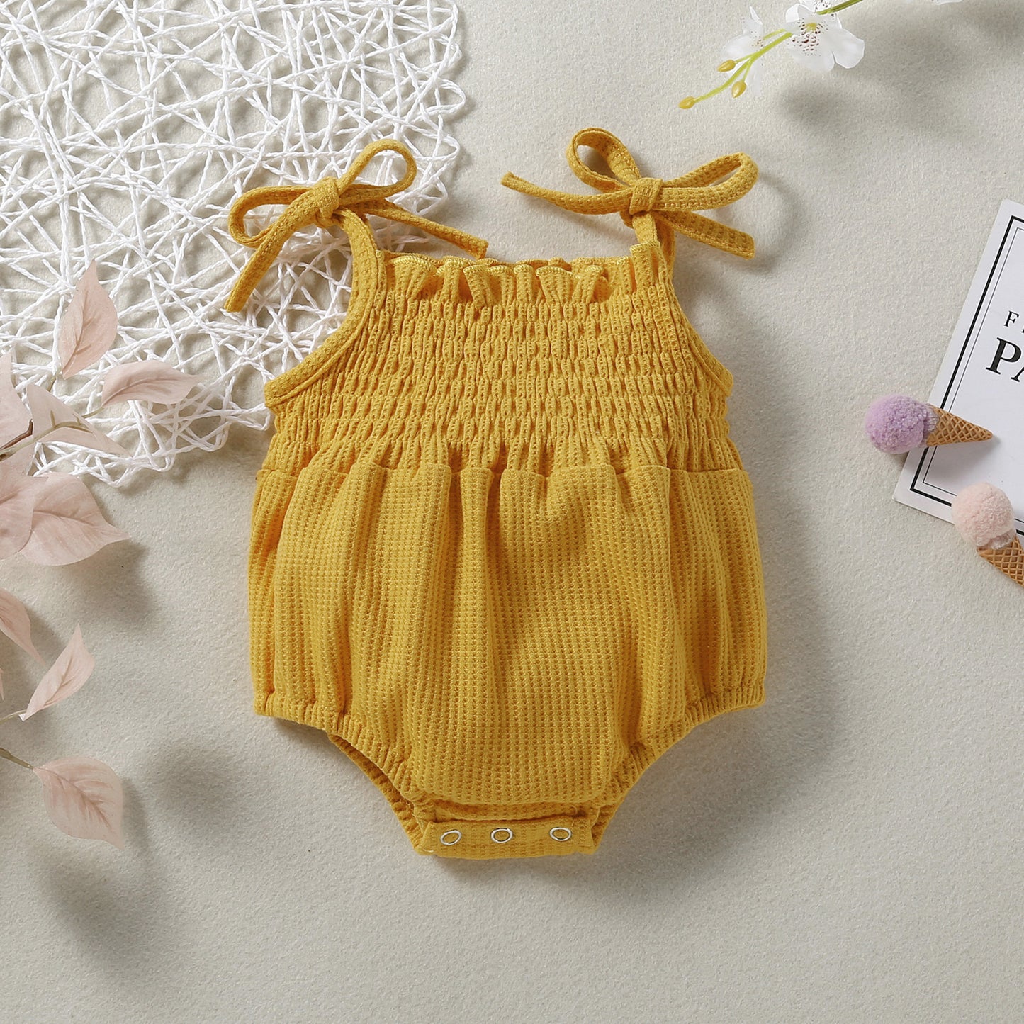 Baby One Piece Belt Romper