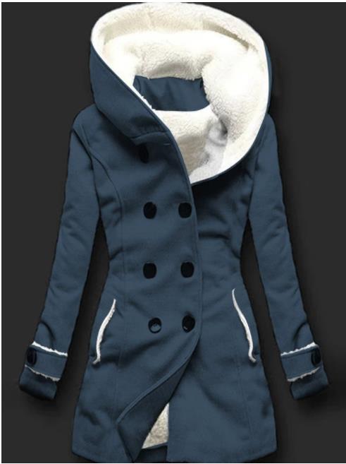 Women's windbreaker winter thickened 3D floral printed hooded coat