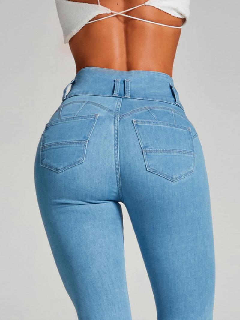 Stretchy High-Rise Skinny Jeans Slim Fit Curve Sculpting High Waist Jean Pants Women's Clothing and Denim